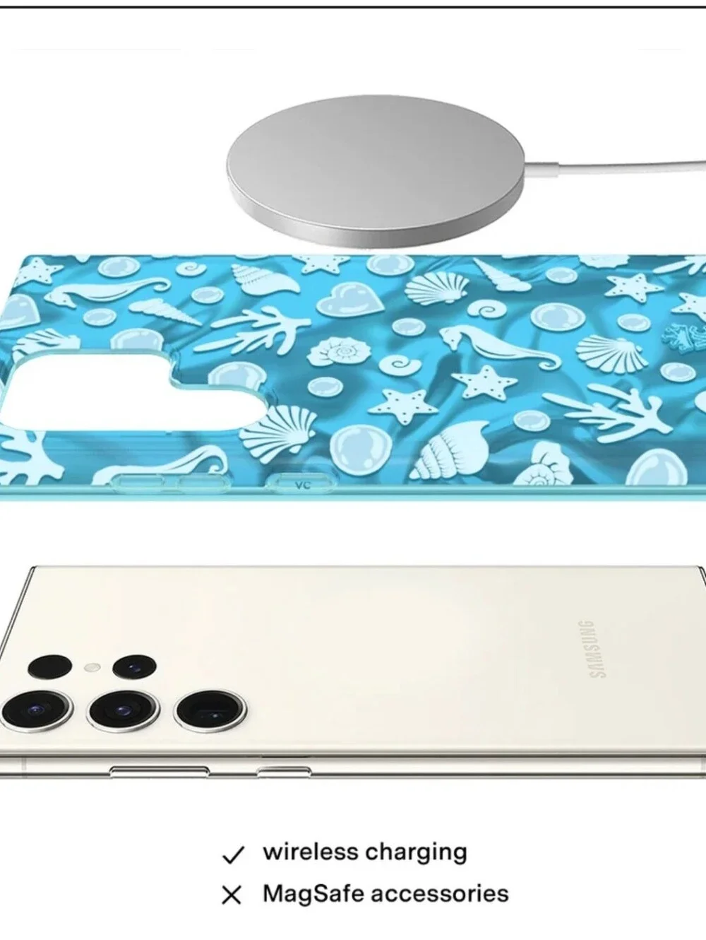 NWT Velvet Caviar Aquamarine Holo Samsung S24 Phone Case